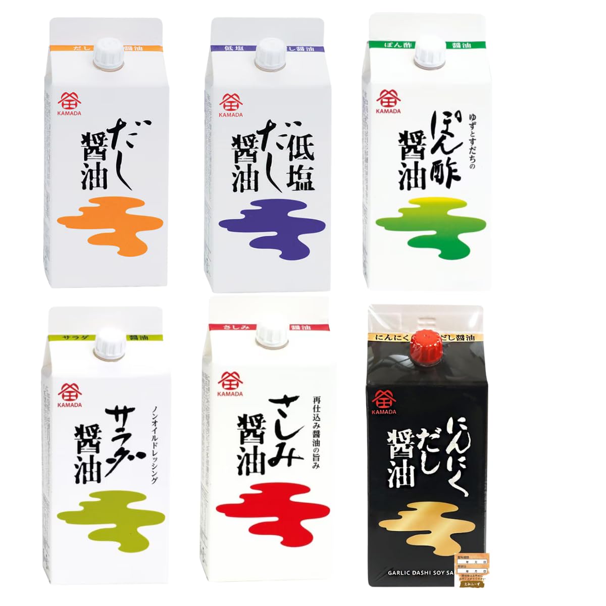 Amazon.co.jp: 鎌田醤油 だし醤油 6種 詰め合わせ 200ml × 6本 かまた